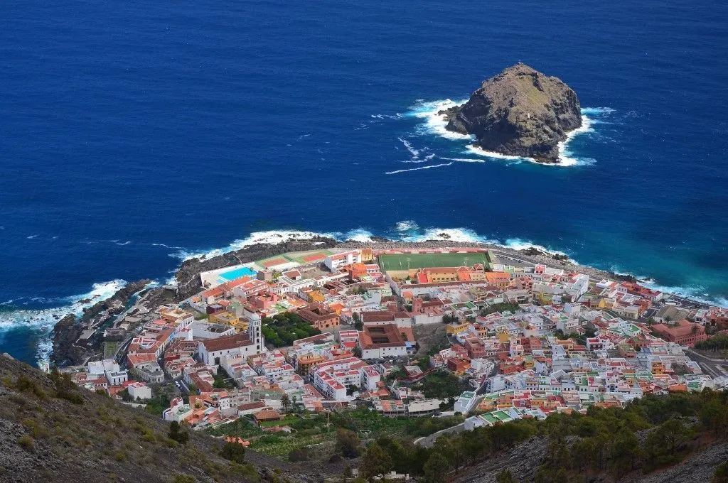 Colourful coastal village scenery representing northern Tenerife